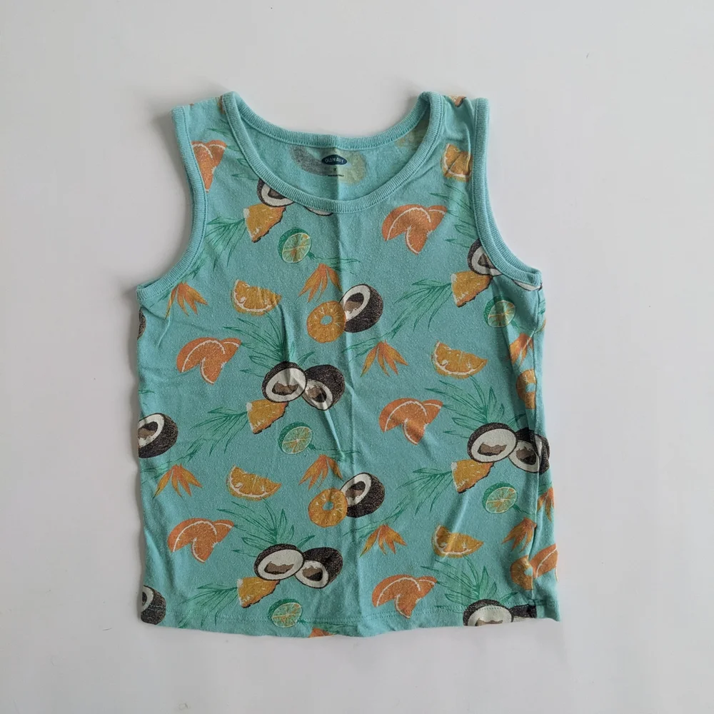 Old Navy Green and Blue Tropical Tank Top